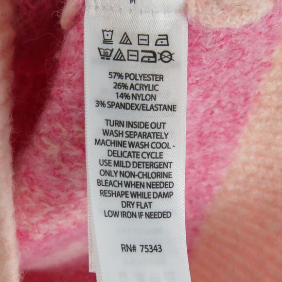 Cupcakes and Cashmere Pink Heart Fuzzy Knit Cardigan XS Valentine's Pastel Cute - Picture 4 of 5